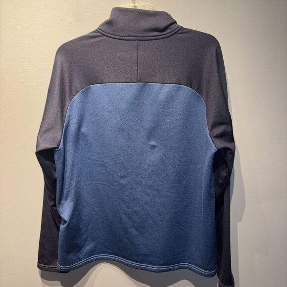 L.L.Bean Men's‎ Mountain Fleece Half-Zip, Blue Colorblock SzL Reg Outdoorsman - Picture 2 of 5